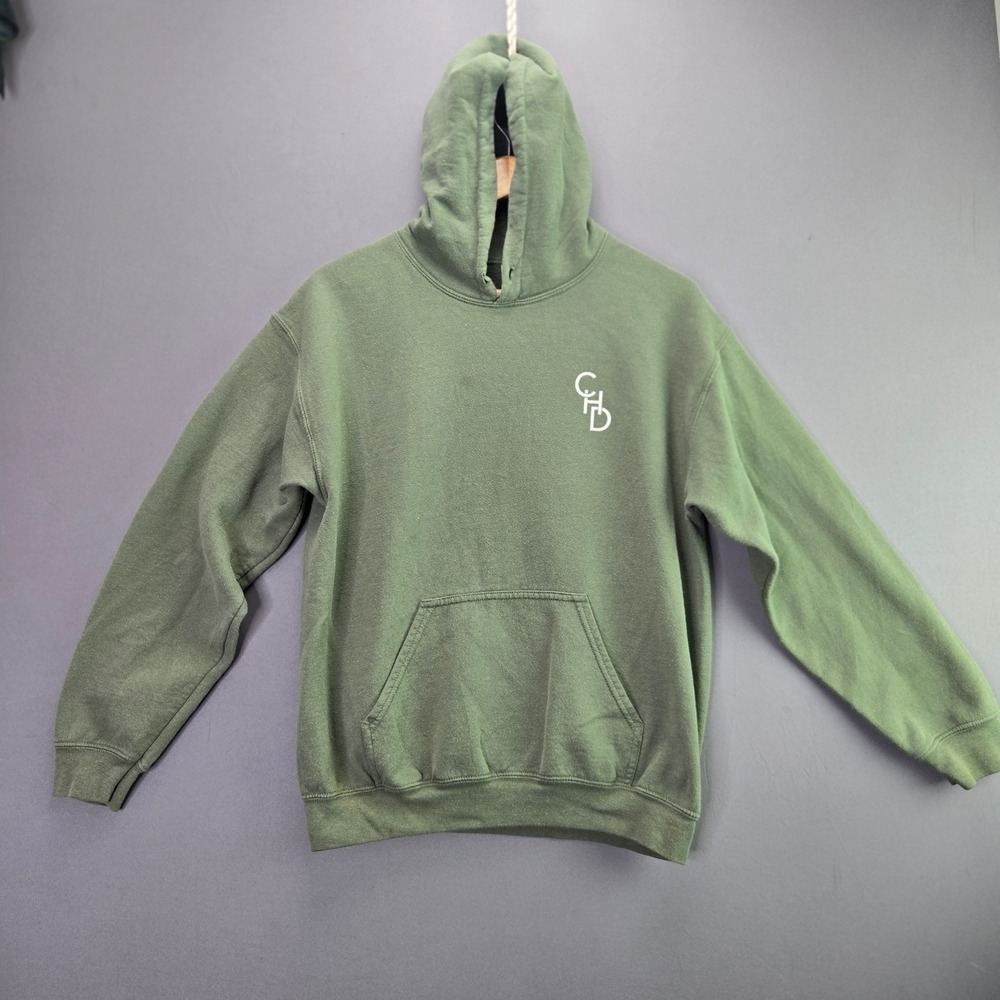 Gildan Hoodie CVO High Academy Retreat 2024 Size M Green Graphic Pullover Sweat